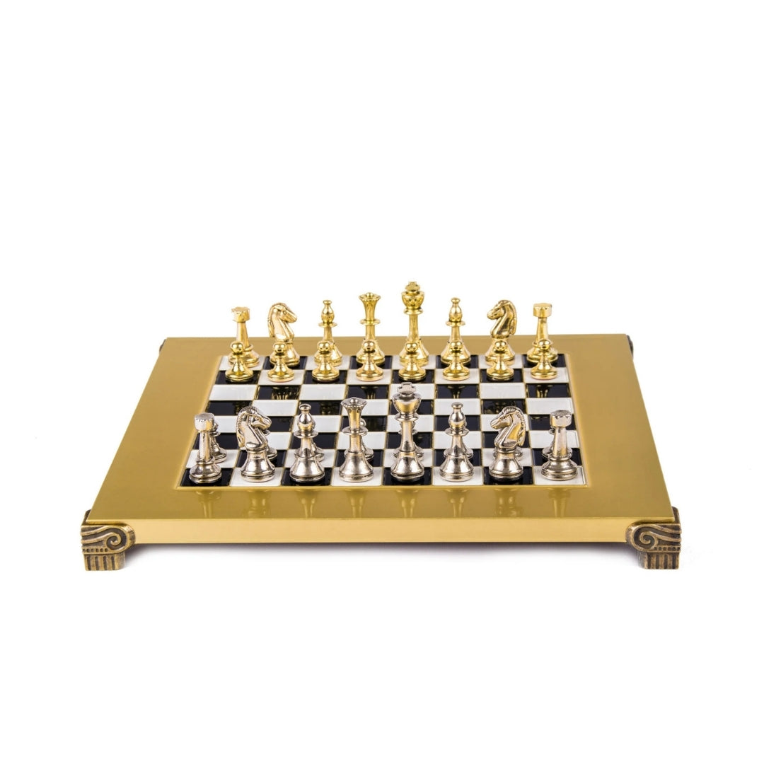Exclusief messing schaakspel Staunton S32BLA 28x28cm met mogelijkheid tot personalisatie met gravure
