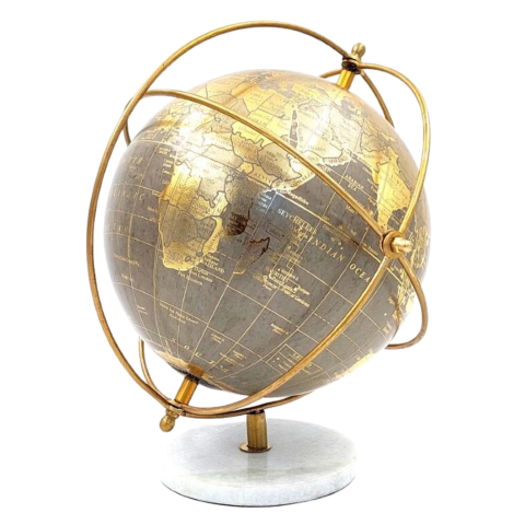 Decoratieve wereldbol op stenen voet GLB-127