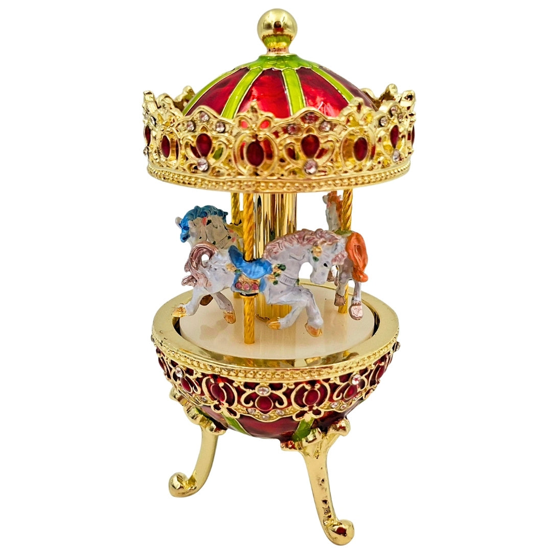 Metalen muziekdoosje carrousel - premium decoratie - cadeau voor een meisje - MX-014