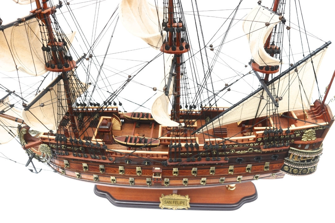 Model van het zeilschip San Felipe 80cm, mogelijkheid tot personalisatie door gravure