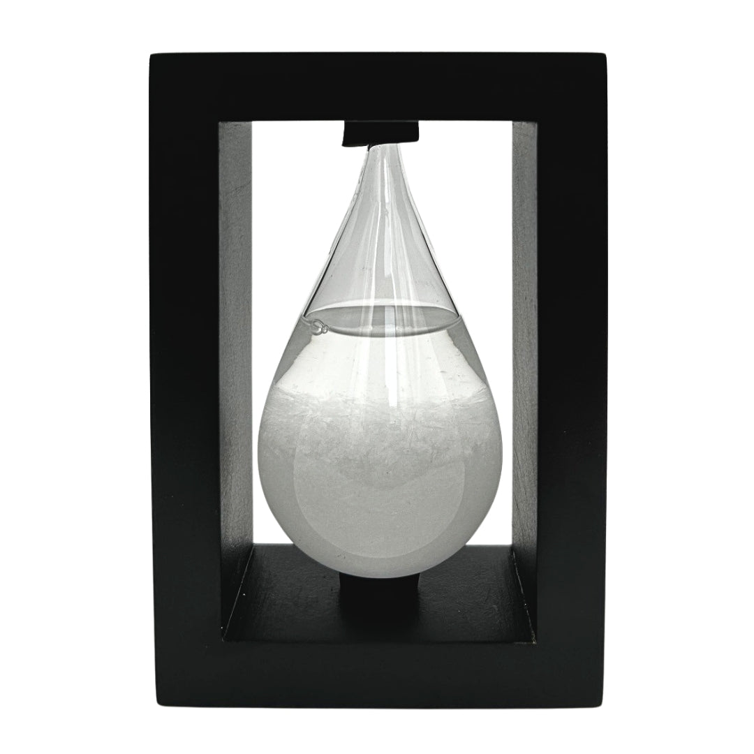 FitzRoy-stormbarometer in houten omlijsting - druppel Storm Glass met mogelijkheid tot personalisatie met gravure - ideaal cadeau voor elke gelegenheid - elegant weerstation in moderne stijl met kristallen die reageren op weersveranderingen