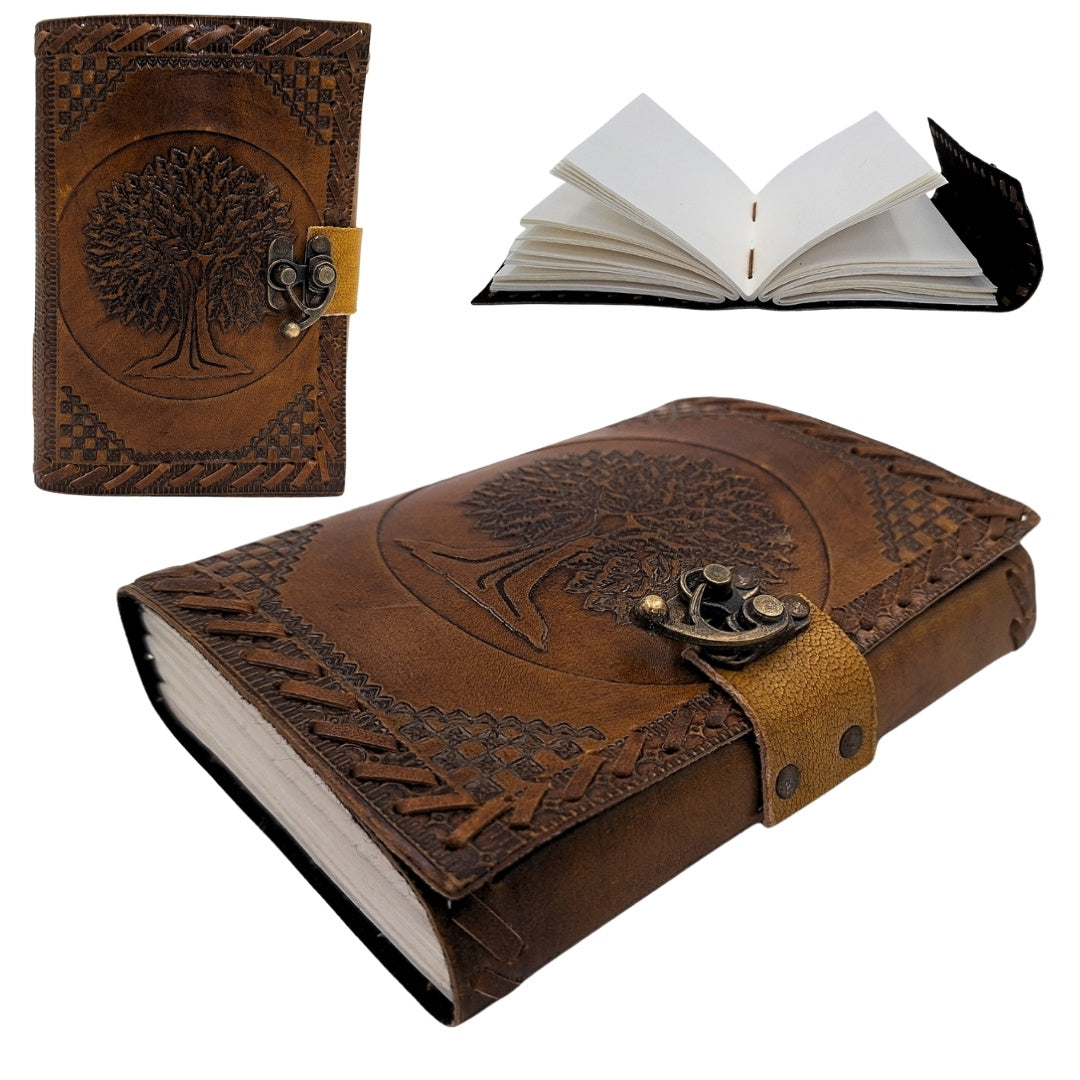 Leren notitieboek Vintage Retro 200 pagina's met gravure