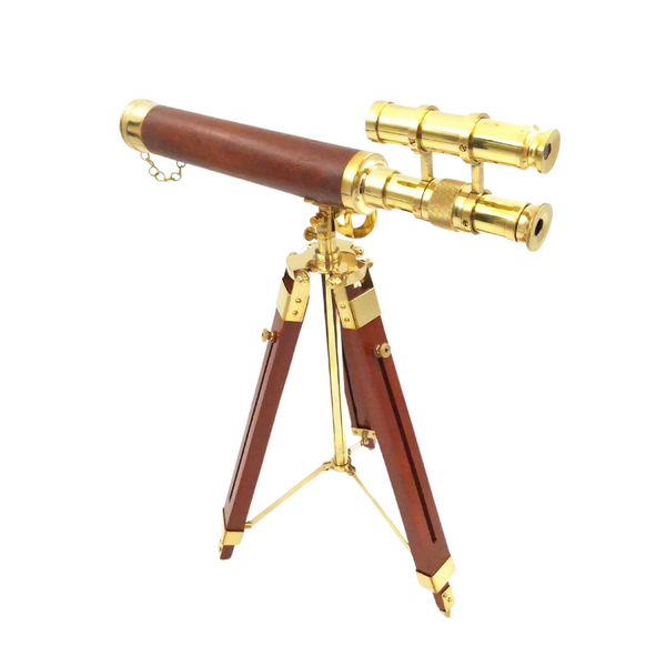 Messing telescoop op driepoot 57 cm met mogelijkheid tot personalisatie met gravure