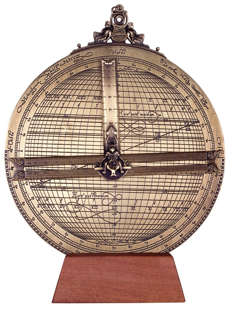 Messing astrolabium Rojas H34 met mogelijkheid tot personalisatie met gravure – diameter 20 cm, elegant cadeau voor elke gelegenheid, handgemaakt navigatie- en astronomisch instrument in renaissancestijl