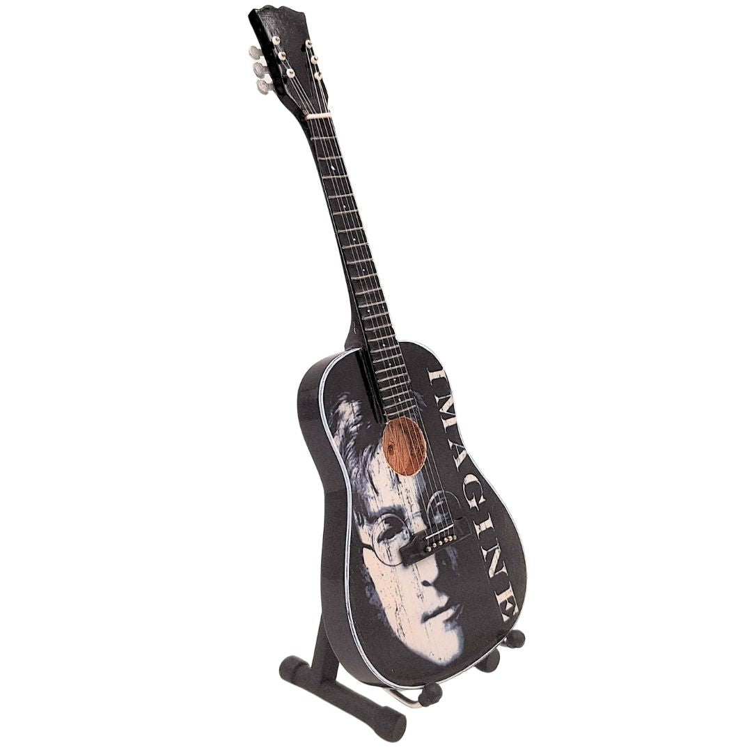 Decoratieve mini-gitaar van John Lennon The Beatles 24 cm met gepersonaliseerde gravure