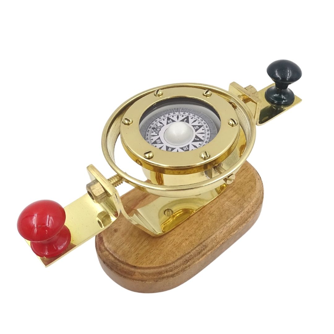 Retro kantelbaar scheepskompas NC1615 van messing met personaliseerbare gravure