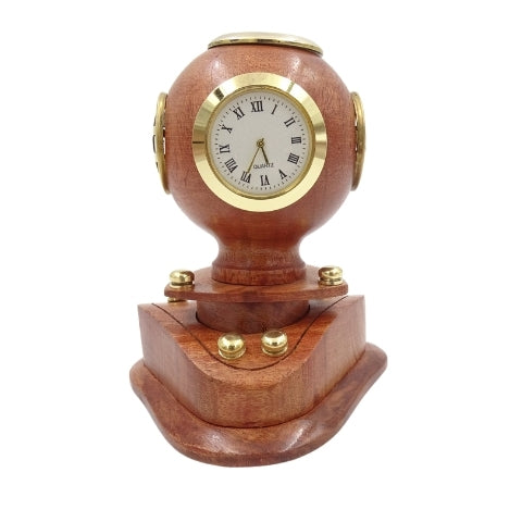 Kleine retro duikershelm met klok en personalisatie