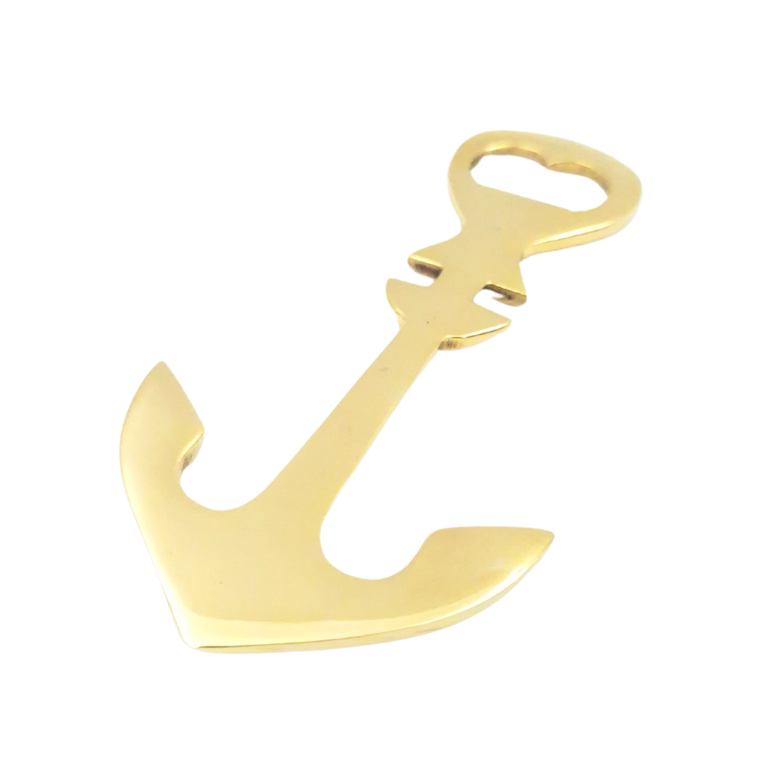 Messing opener in de vorm van een anker met mogelijkheid tot personalisatie met gravure