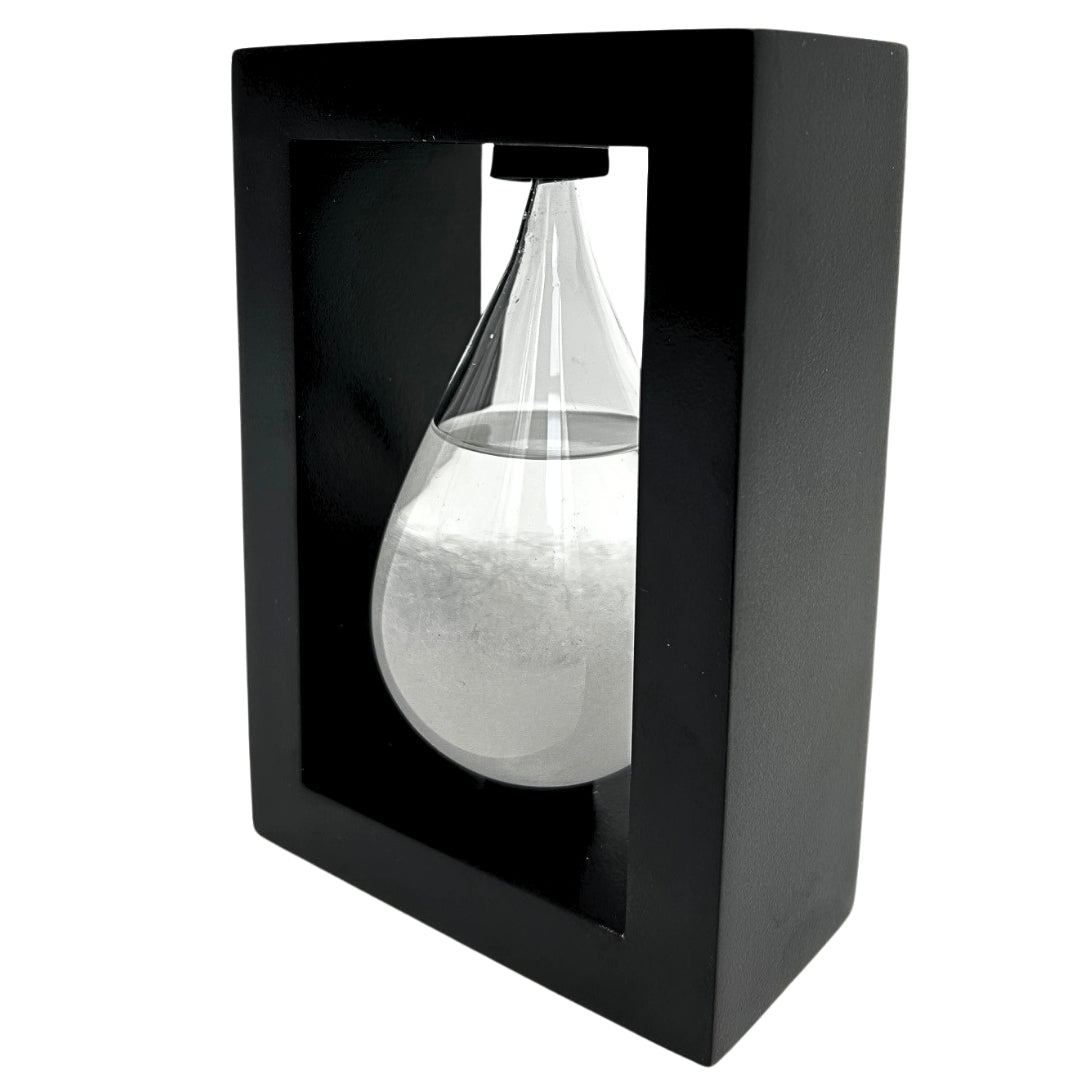 FitzRoy-stormbarometer in houten omlijsting - druppel Storm Glass met mogelijkheid tot personalisatie met gravure - ideaal cadeau voor elke gelegenheid - elegant weerstation in moderne stijl met kristallen die reageren op weersveranderingen