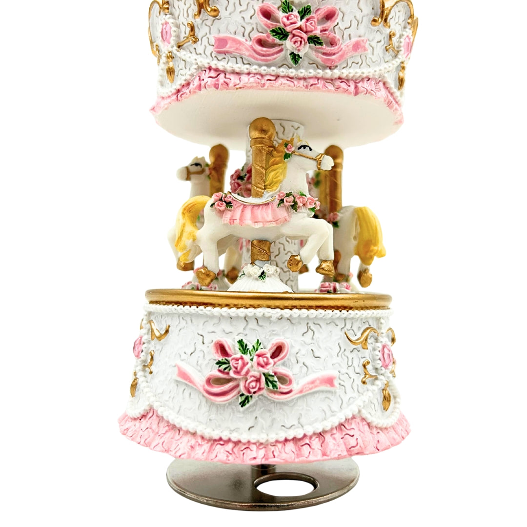 Pastelkleurige carrousel-muziekdoos MP-333 met gravure
