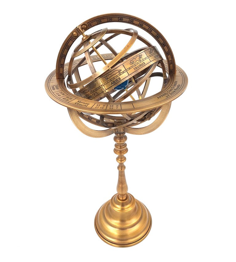 Messing sferisch astrolabium 39cm met mogelijkheid tot personalisatie door gravure