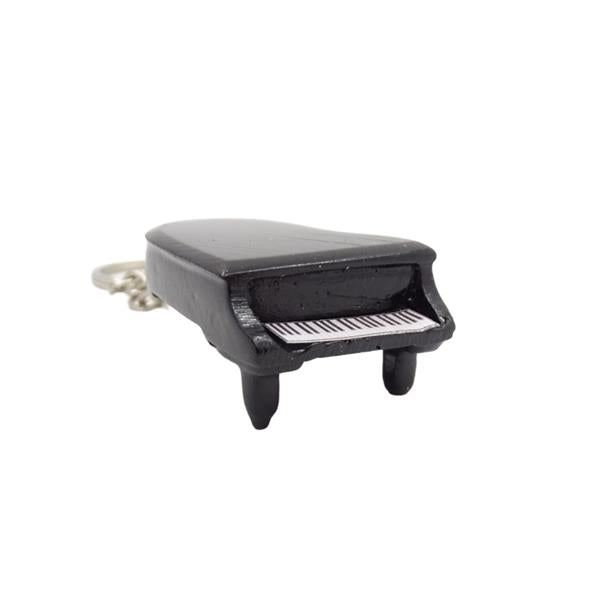 Verzamel-sleutelhanger Klassieke Piano ECK-0863 met gepersonaliseerde gravure – elegant zwart gadget als cadeau voor liefhebbers van klassieke muziek en pianisten