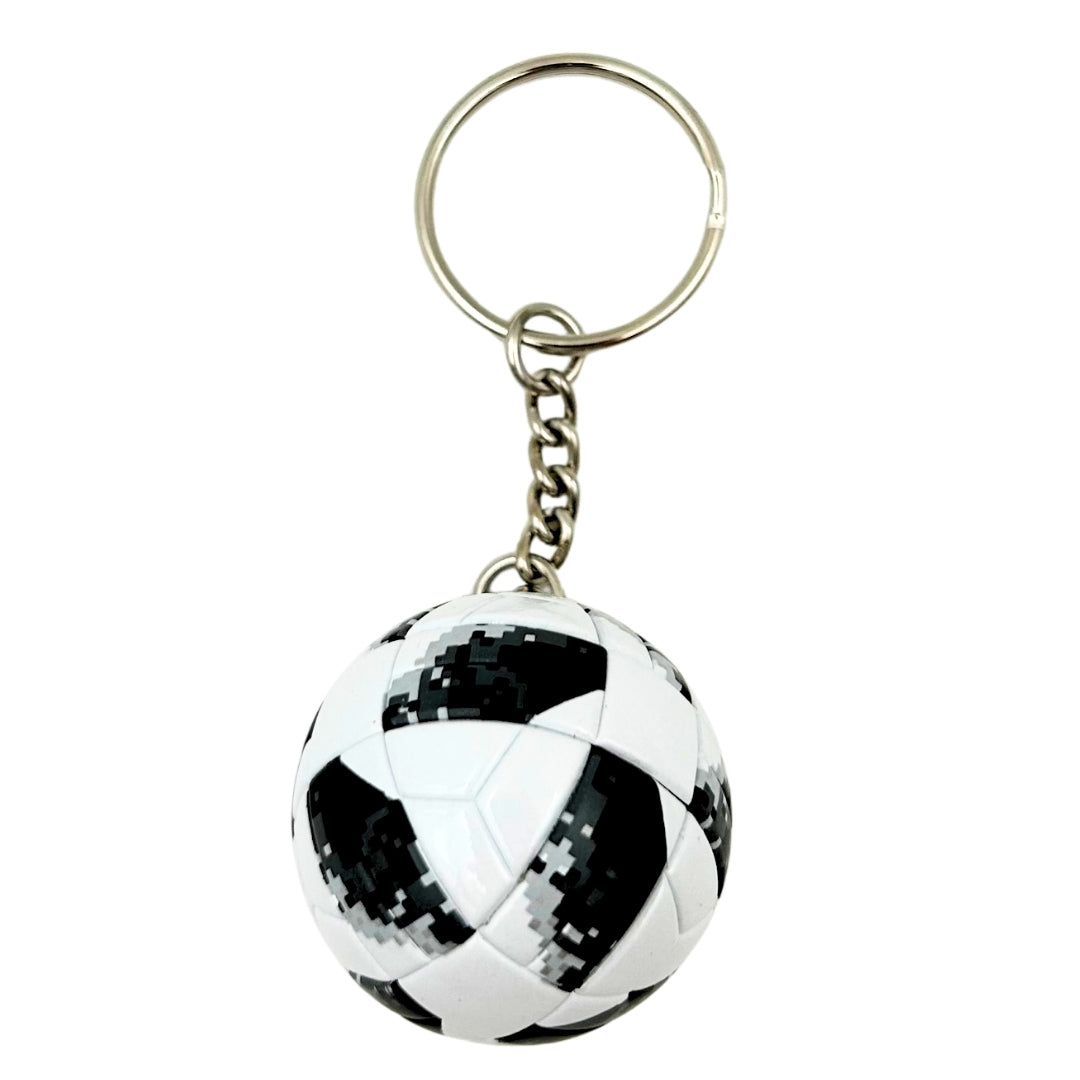 Sportieve sleutelhanger voetbal met gepersonaliseerde gravure