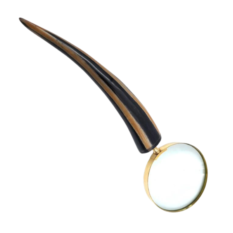 Elegante retro leesloep met messing montuur en handvat van buffelhoorn - gepersonaliseerde gravure - ideaal cadeau voor senioren - hoogwaardige vergrootlens 3.5x in vintagestijl