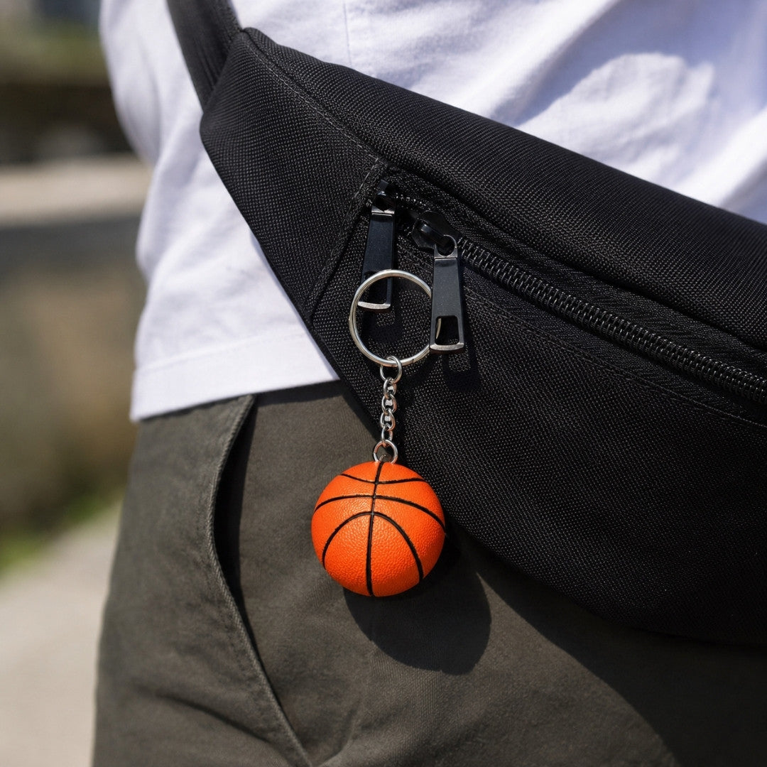 Sleutelhanger basketbal met gepersonaliseerde gravure