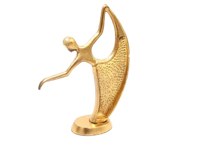 Gouden decoratief beeldje Danseres van aluminium met mogelijkheid tot personalisatie met gravure