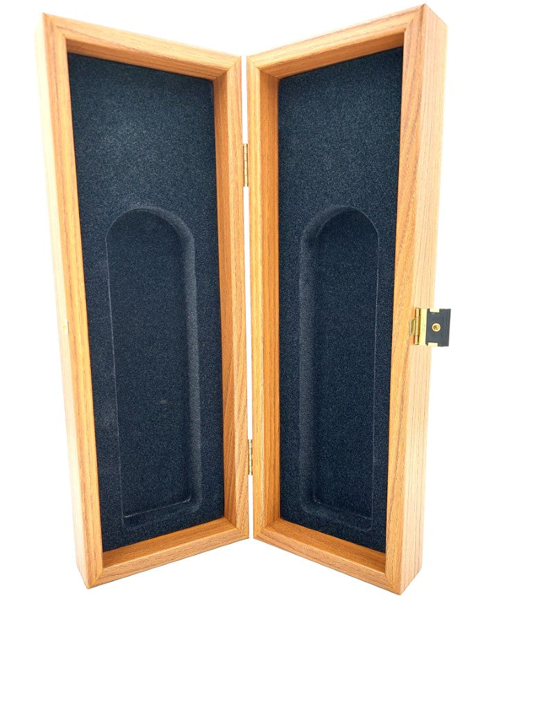 Exclusieve houten doos voor een wijnfles BWXL30 met mogelijkheid tot personalisatie met gravure, walnootkleurig, ideaal als cadeau, afmetingen 35x14x10 cm