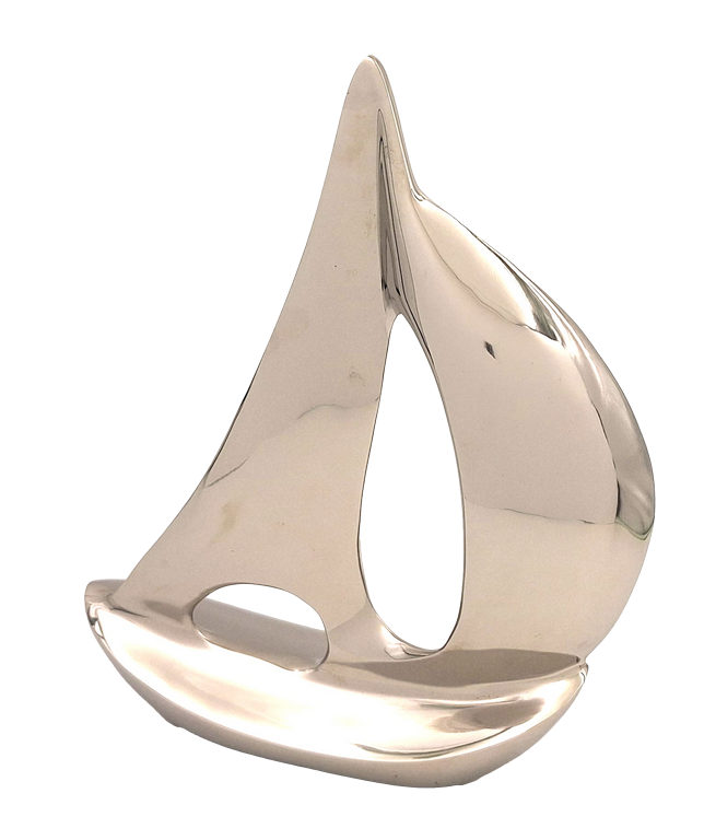 Elegant metalen modeljacht 36 cm met mogelijkheid tot personalisatie door gravure