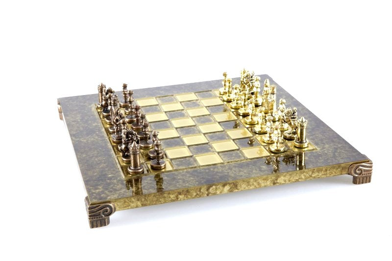 Exclusief metalen schaakspel Byzantium 20x20 cm met gepersonaliseerde gravure