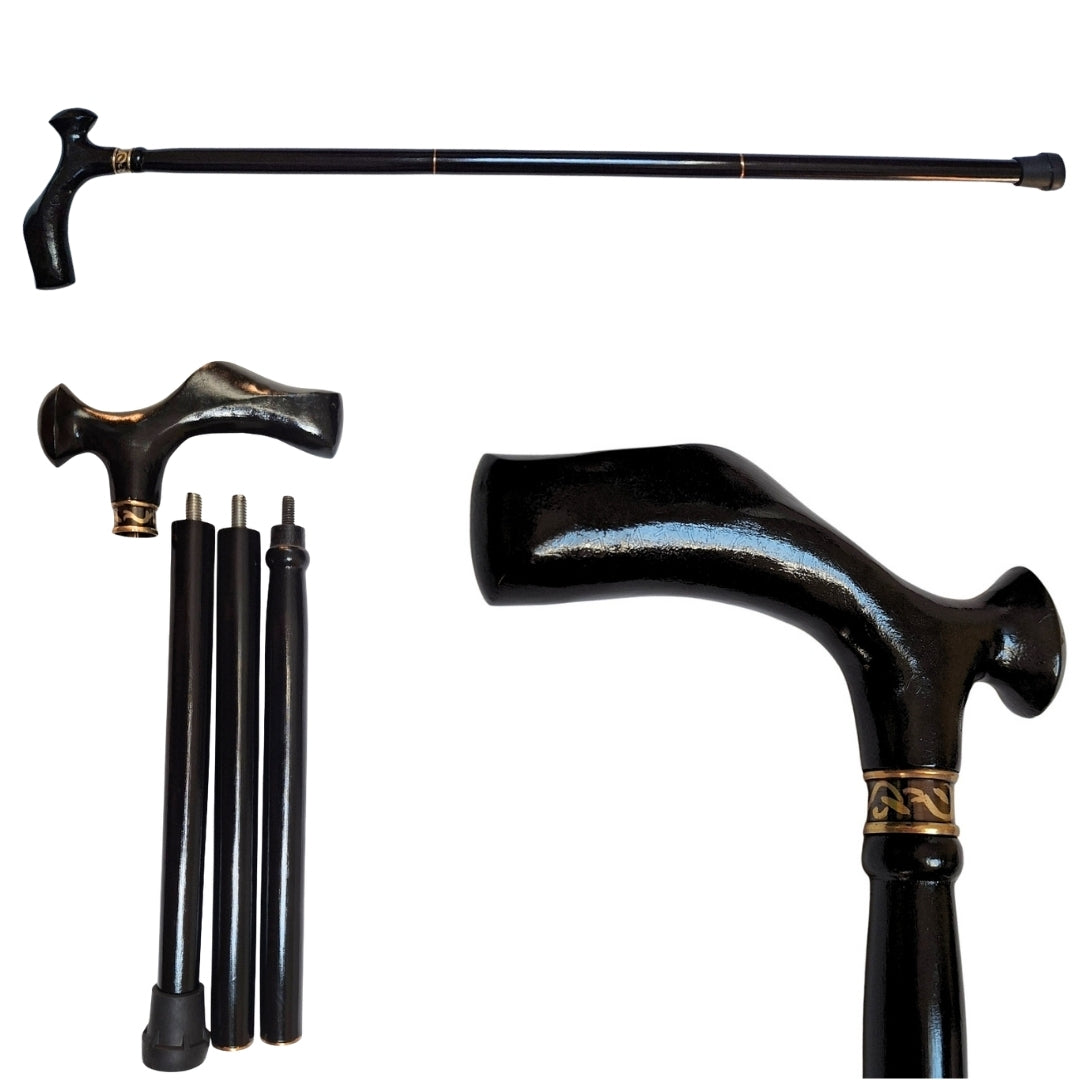 Elegante opvouwbare wandelstok met metalen handvat