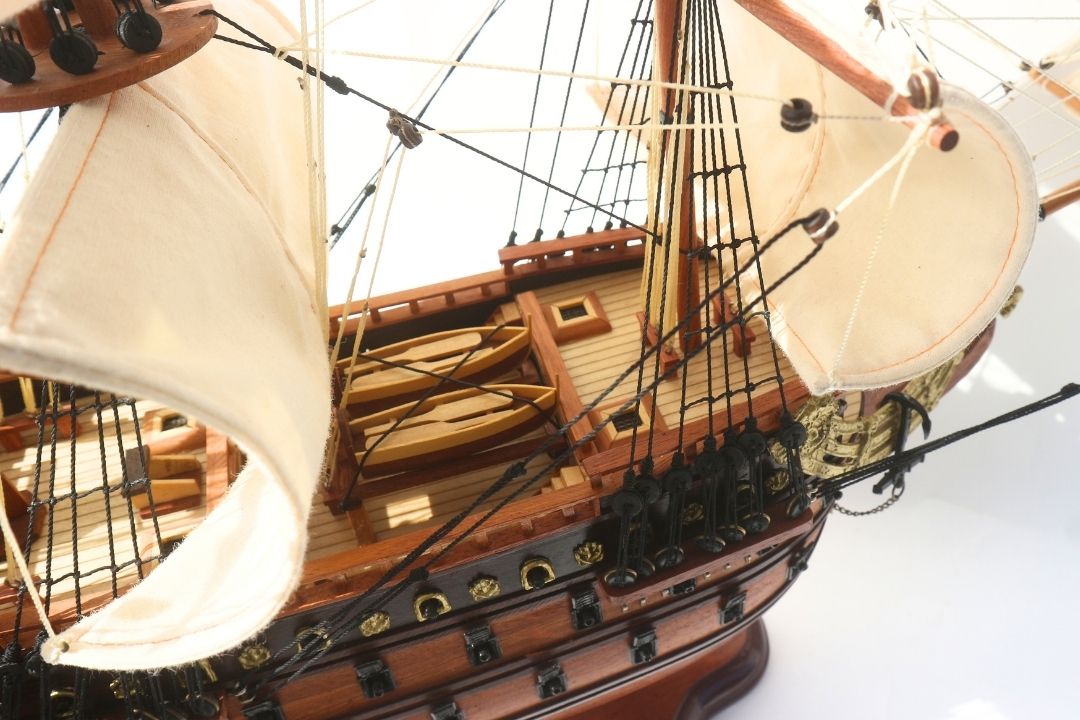 Luxueus model van het zeilschip Soleil Royal 65cm - SOL6, mogelijkheid tot personalisatie door gravure
