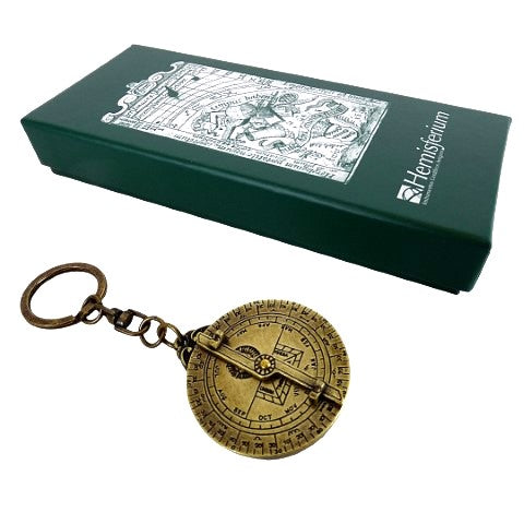 Premium sleutelhanger astrolabium van messing met mogelijkheid tot personalisatie met gravure