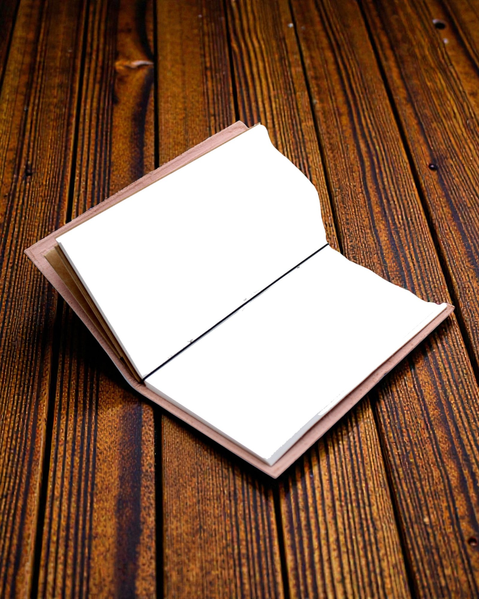 Mijn wensenlijst-dagboek – handgemaakt bruin leren notitieboek 22 × 12 × 1,5 cm, 80 pagina's