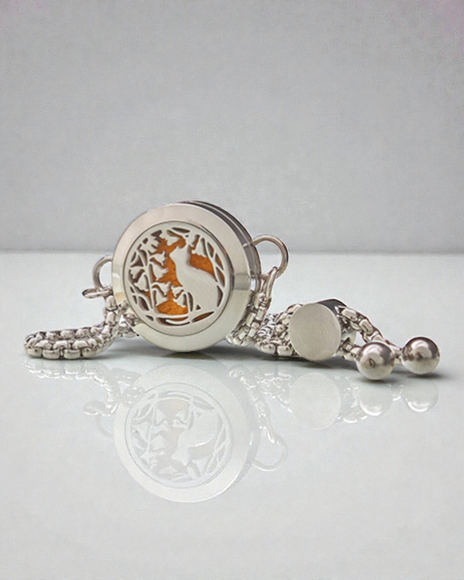 Armband Aromalife Kattenbloesem – geurmedaillon Kat en Bloemen 20 mm