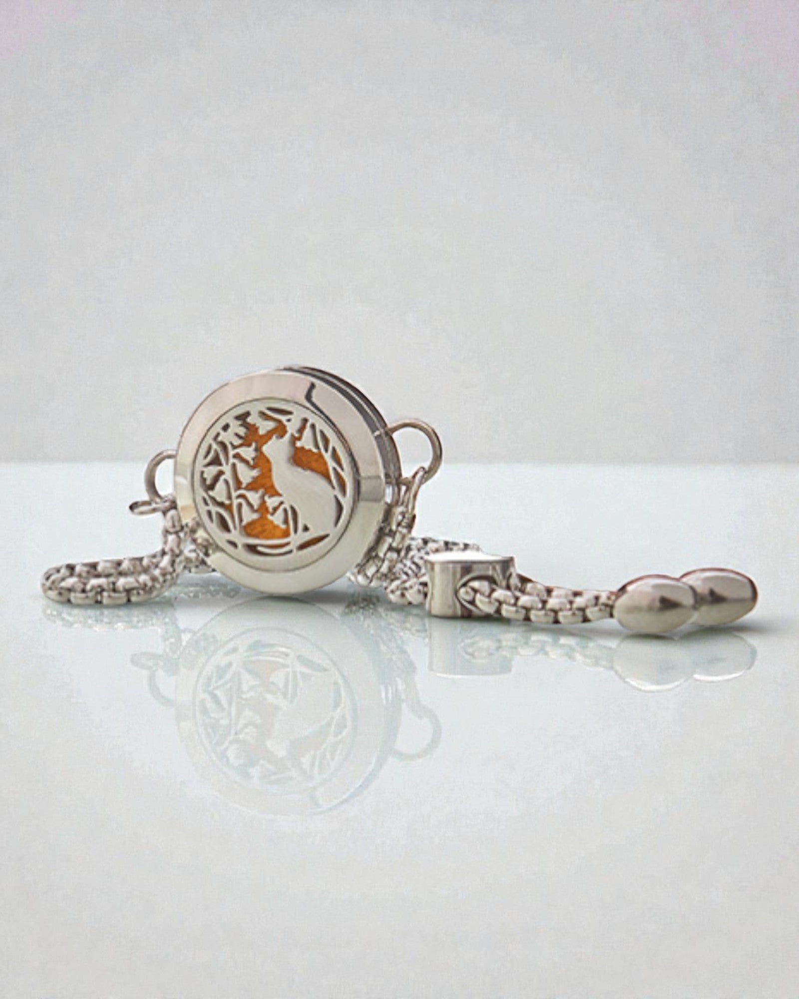 Armband Aromalife Kattenbloesem – geurmedaillon Kat en Bloemen 20 mm