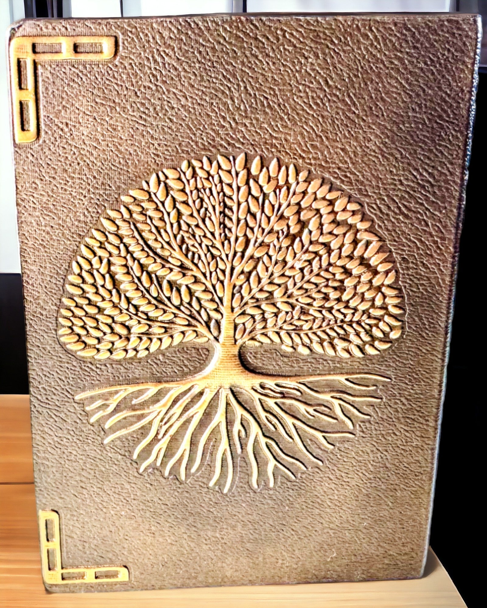 Vintage Dagboek "Levensboom" A6 - Elegante Geperste Kunstleren Omslag, 100 Pagina's