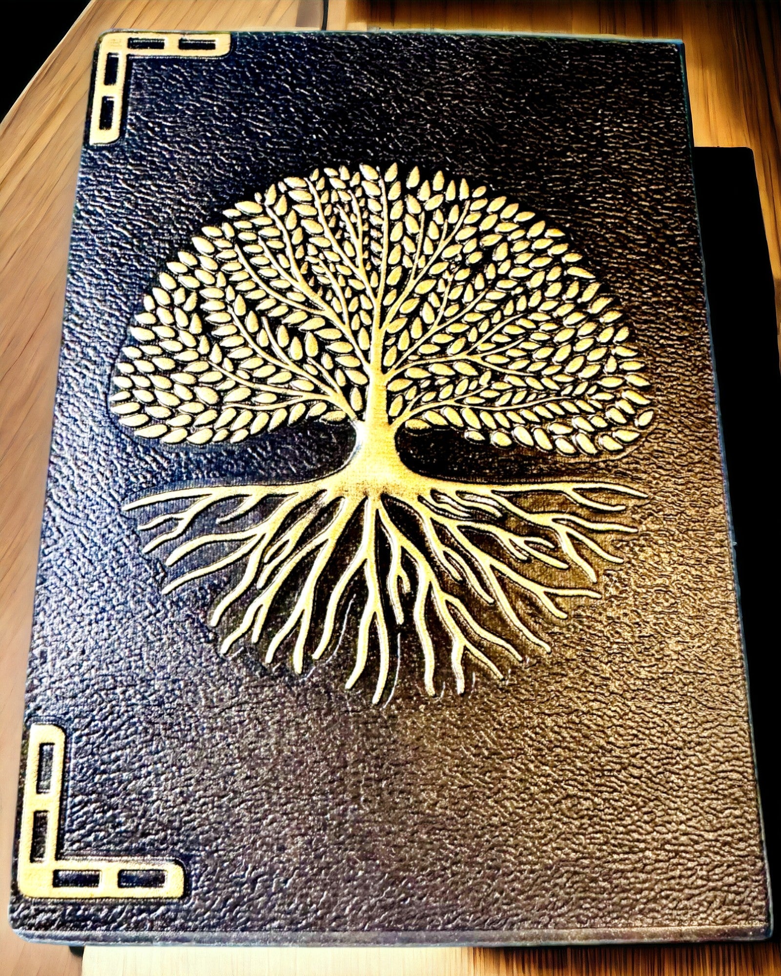 Vintage Dagboek "Levensboom" A6 - Elegante Geperste Kunstleren Omslag, 100 Pagina's