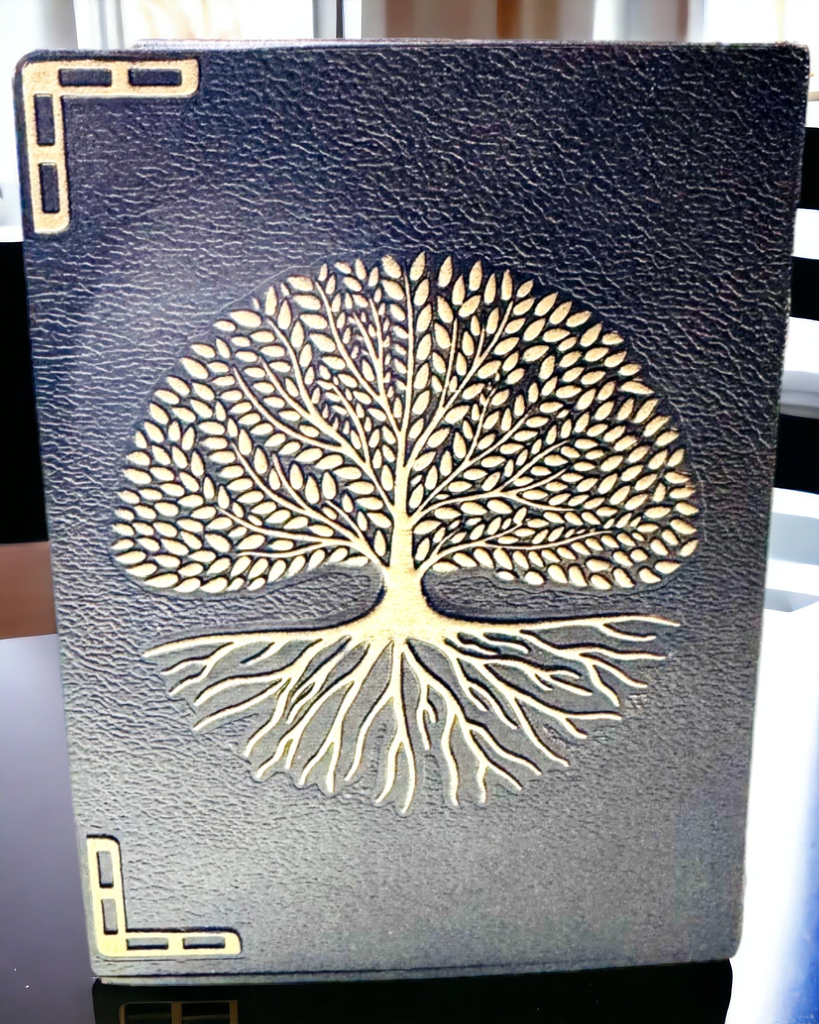 Vintage Dagboek "Levensboom" A6 - Elegante Geperste Kunstleren Omslag, 100 Pagina's