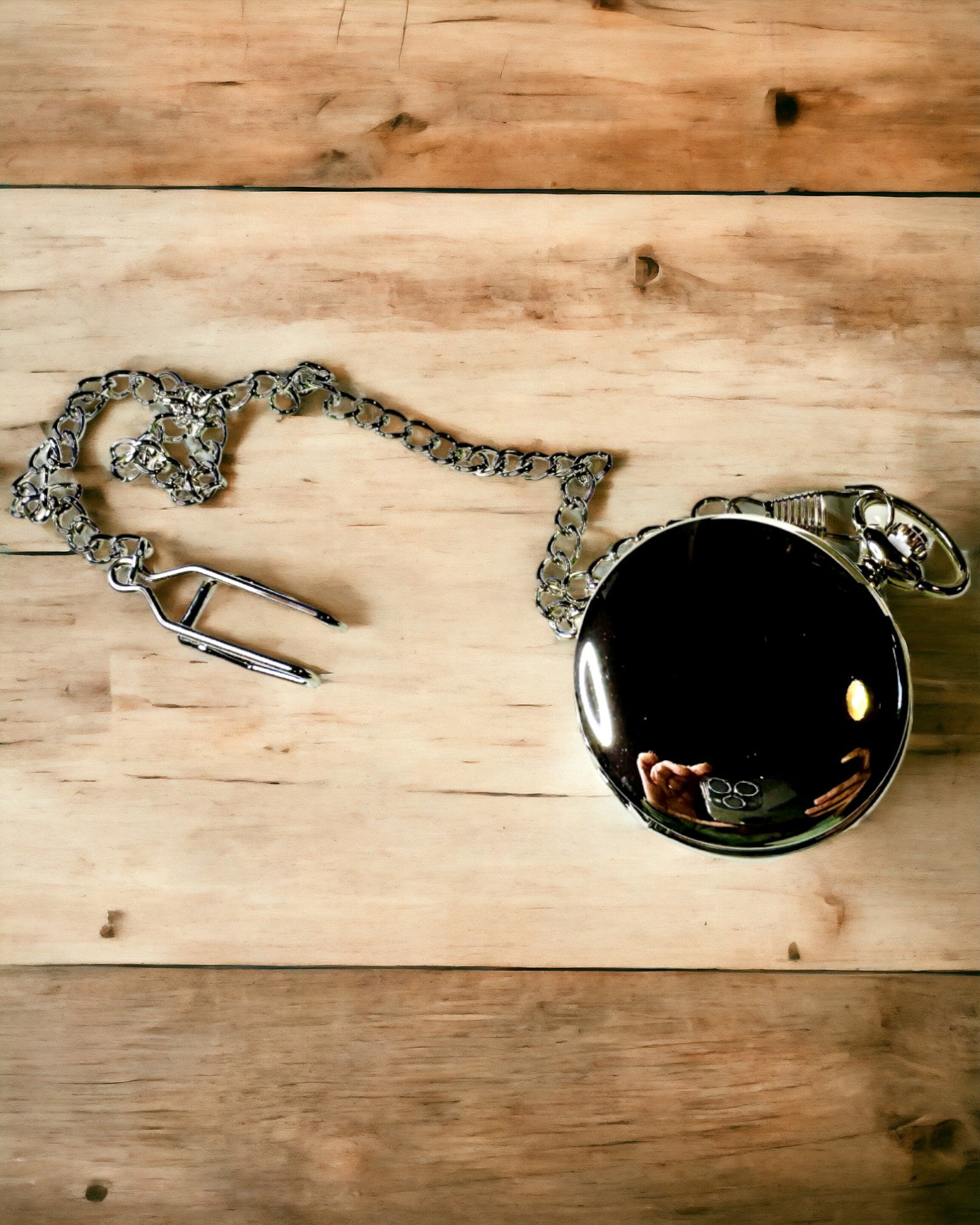 Klassieke Zakhorloge met Romeinse Cijfers en Ketting, Kwarts, Stalen Glans - zilverkleurig