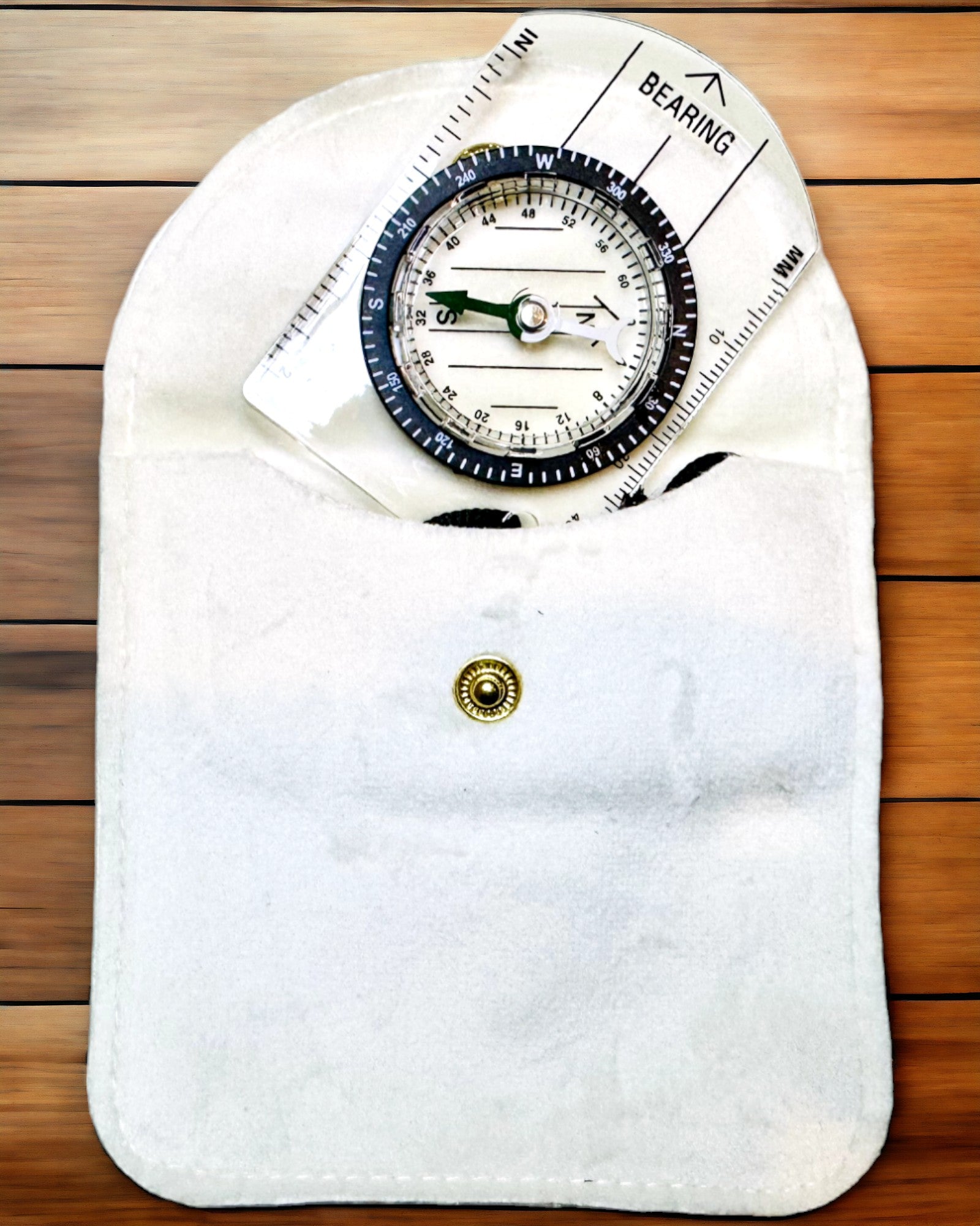 Kompas voor toeristen "Przewodnik Awanturnika" - Transparant, Mini Acryl met Hangkoord en Kaartschaal, met gravure