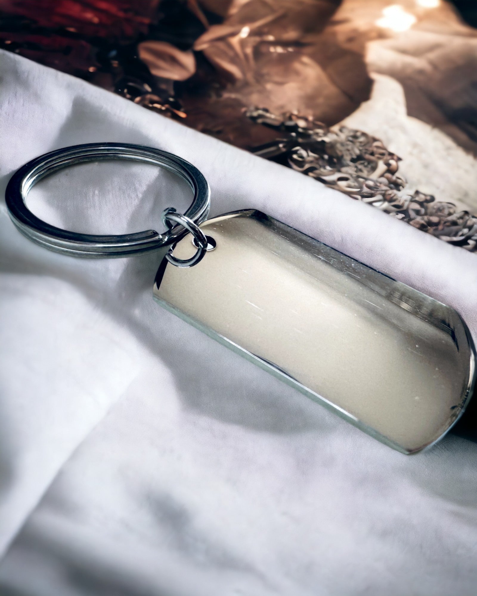 Militaire ID Sleutelhanger "Dog Tag" van Roestvrij Staal – Gepersonaliseerde Gravure
