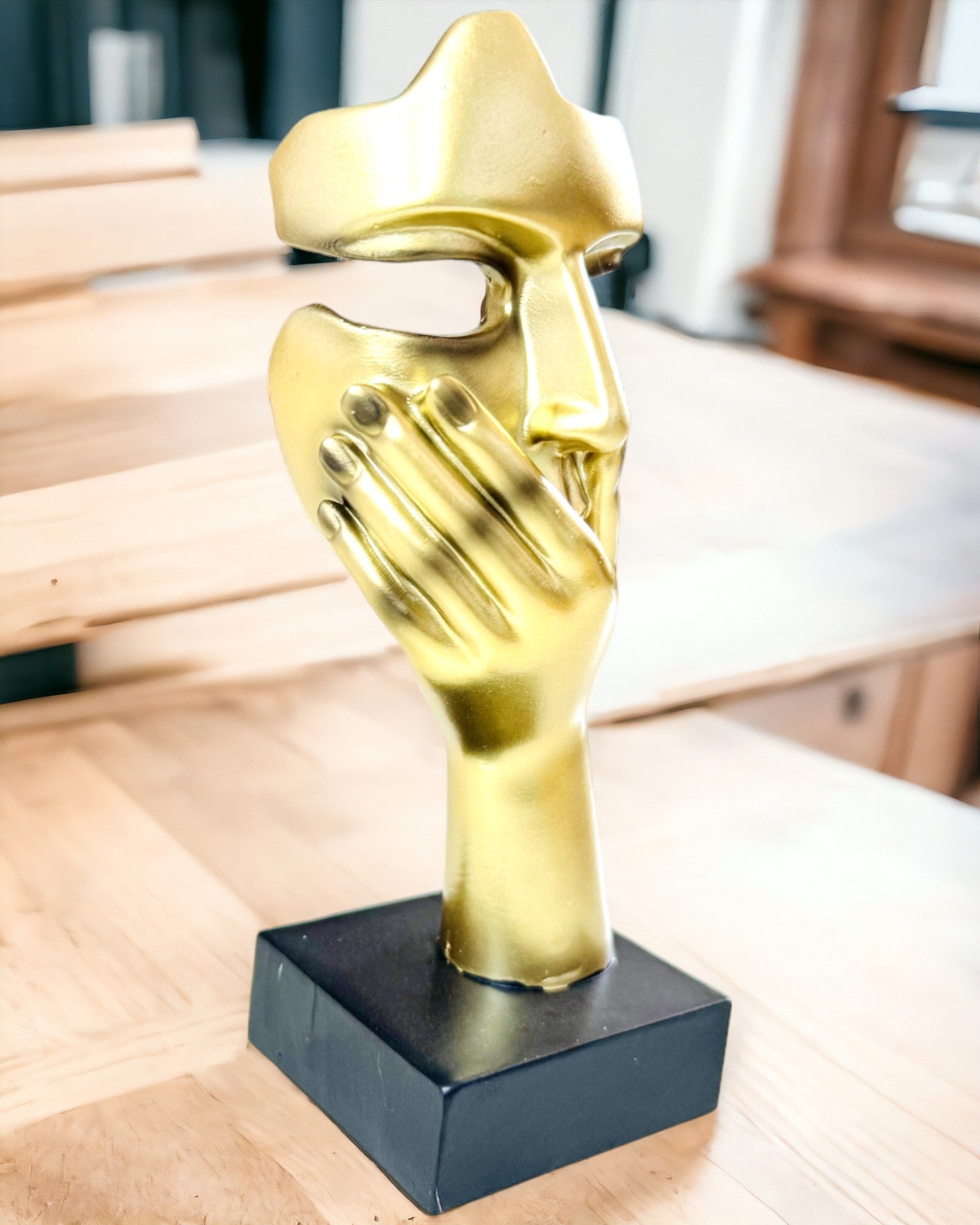 Abstracte Handbeeldhouwwerk "Touch of Art" - Kantoor Decoratie in Europese Stijl, Personaliseerbaar met Gravure 2 stuks