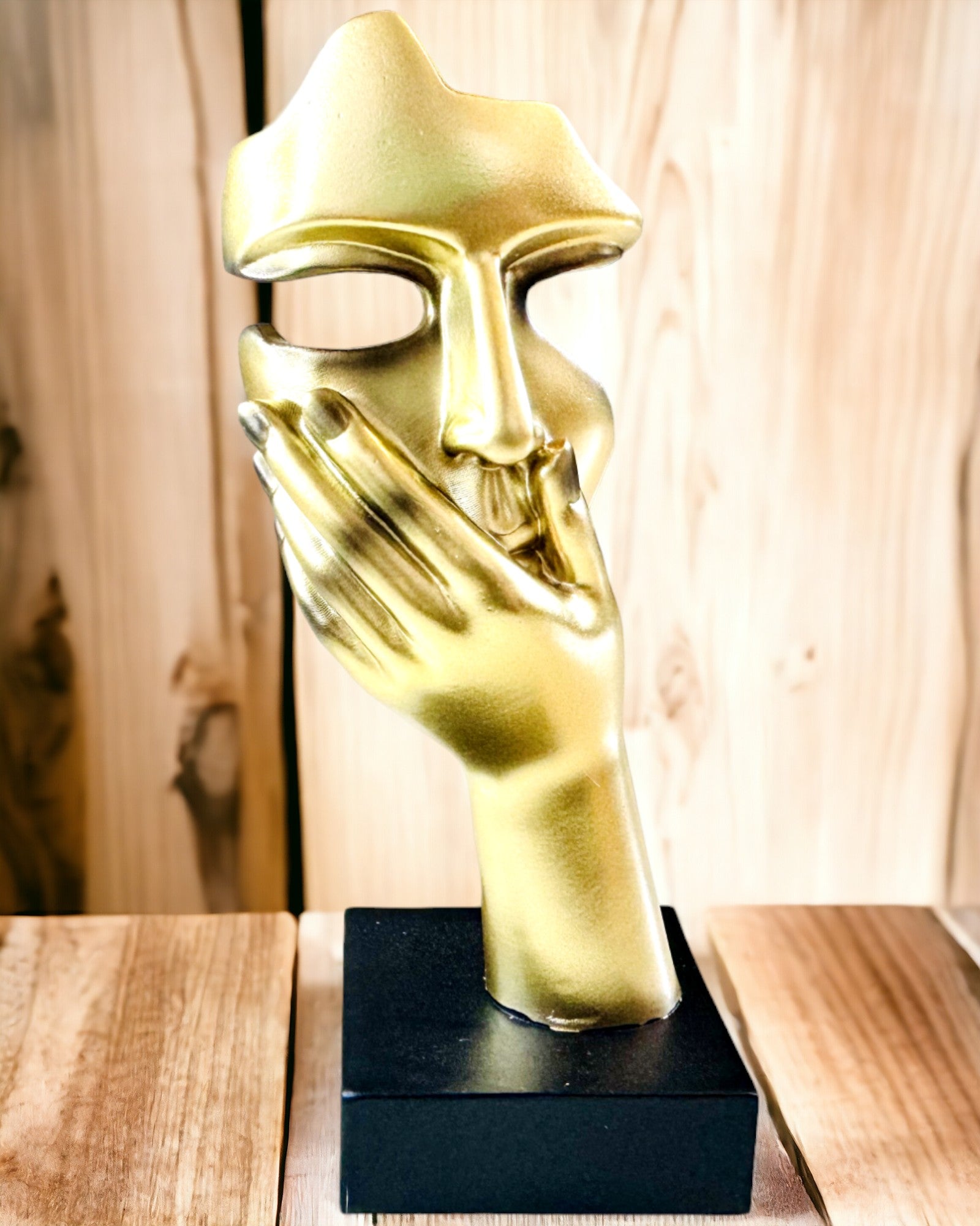 Abstracte Handbeeldhouwwerk "Touch of Art" - Kantoor Decoratie in Europese Stijl, Personaliseerbaar met Gravure 2 stuks