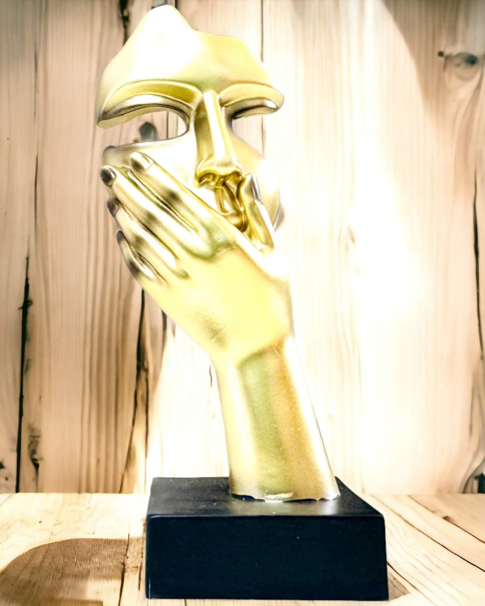 Abstracte Handbeeldhouwwerk "Touch of Art" - Kantoor Decoratie in Europese Stijl, Personaliseerbaar met Gravure 2 stuks