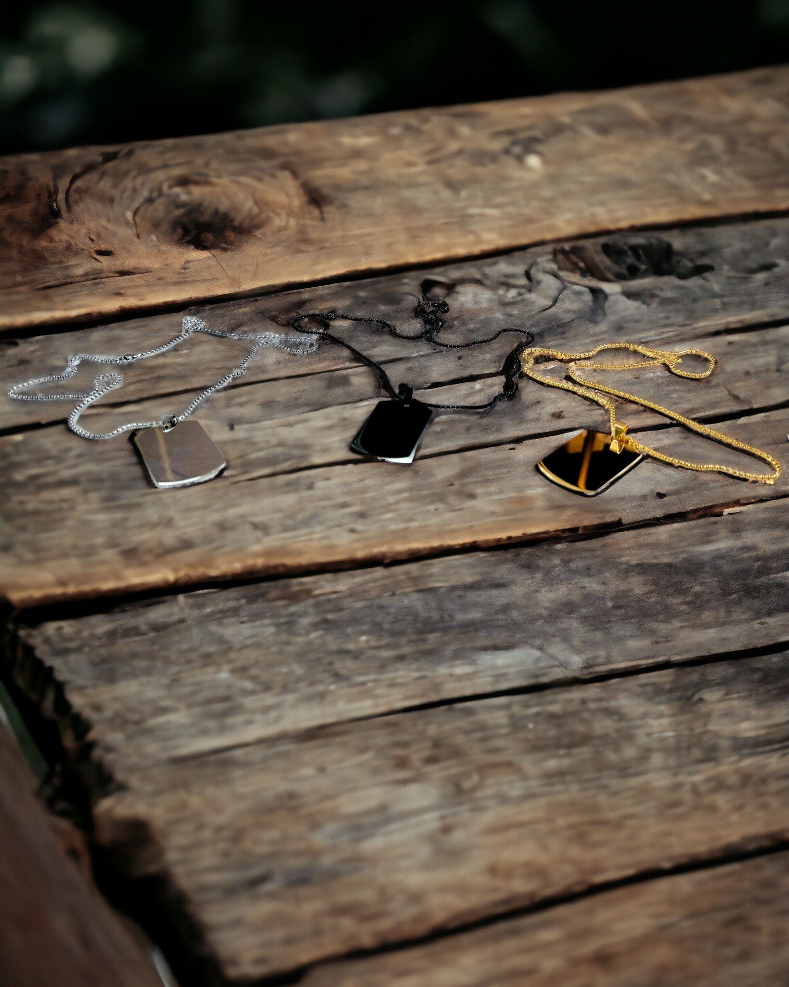 Ketting met Dog Tag "Drie Tintjes Stijl" - Identiteitsplaatje - Elegante Hanger van Roestvrij Staal met Gravure Optie