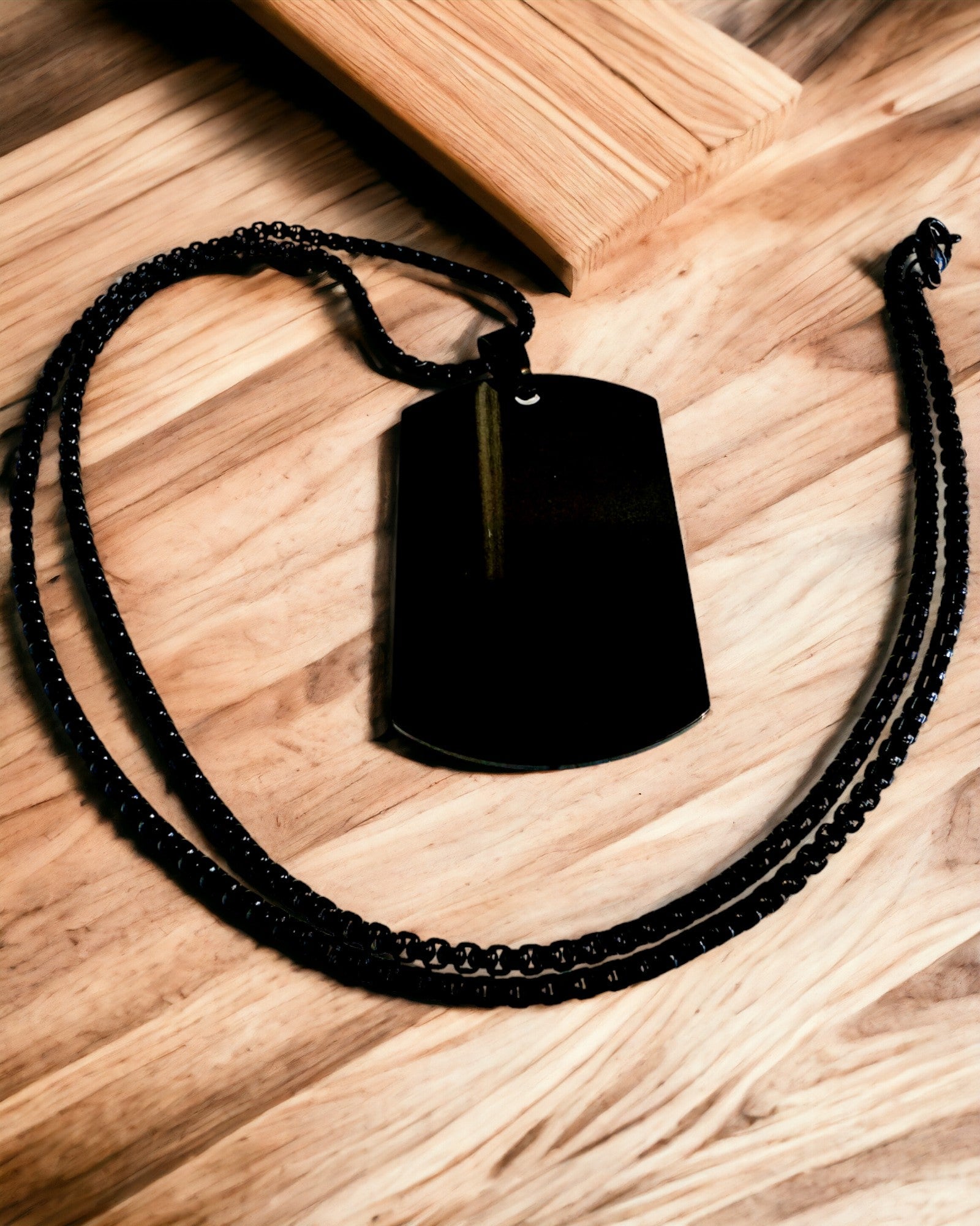 Ketting met Dog Tag "Drie Tintjes Stijl" - Identiteitsplaatje - Elegante Hanger van Roestvrij Staal met Gravure Optie