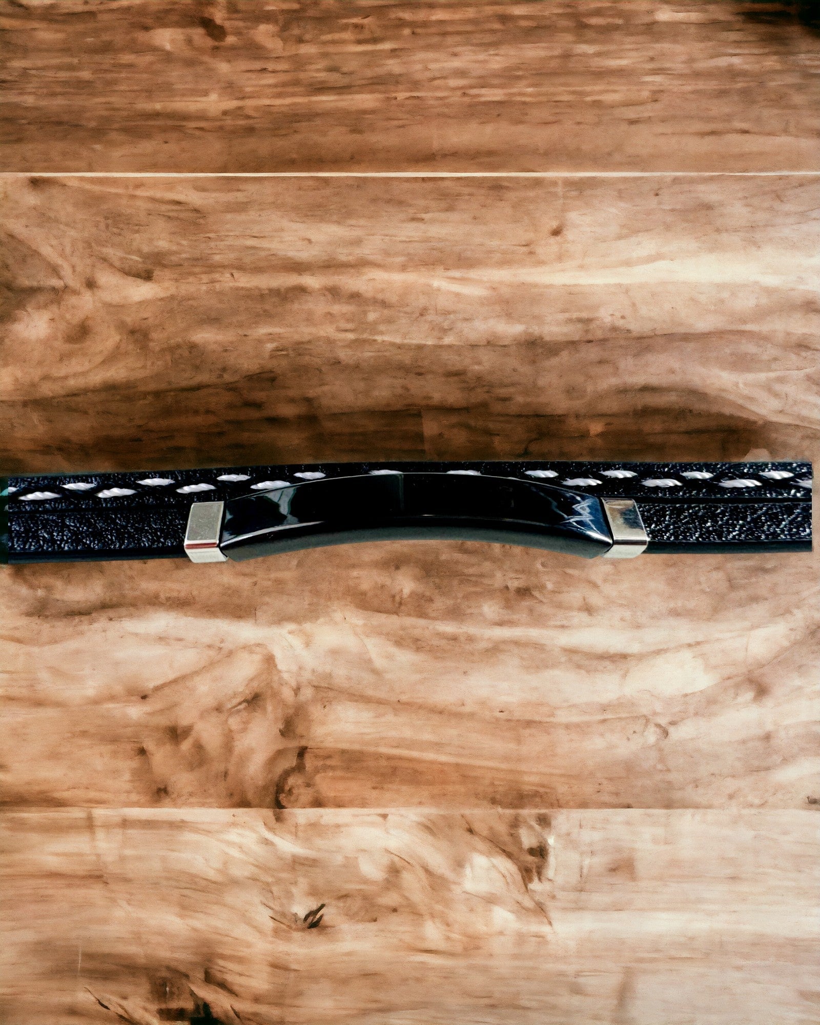 Sportarmband van PU-leer en roestvrij staal met graveermogelijkheid – 3 kleuren