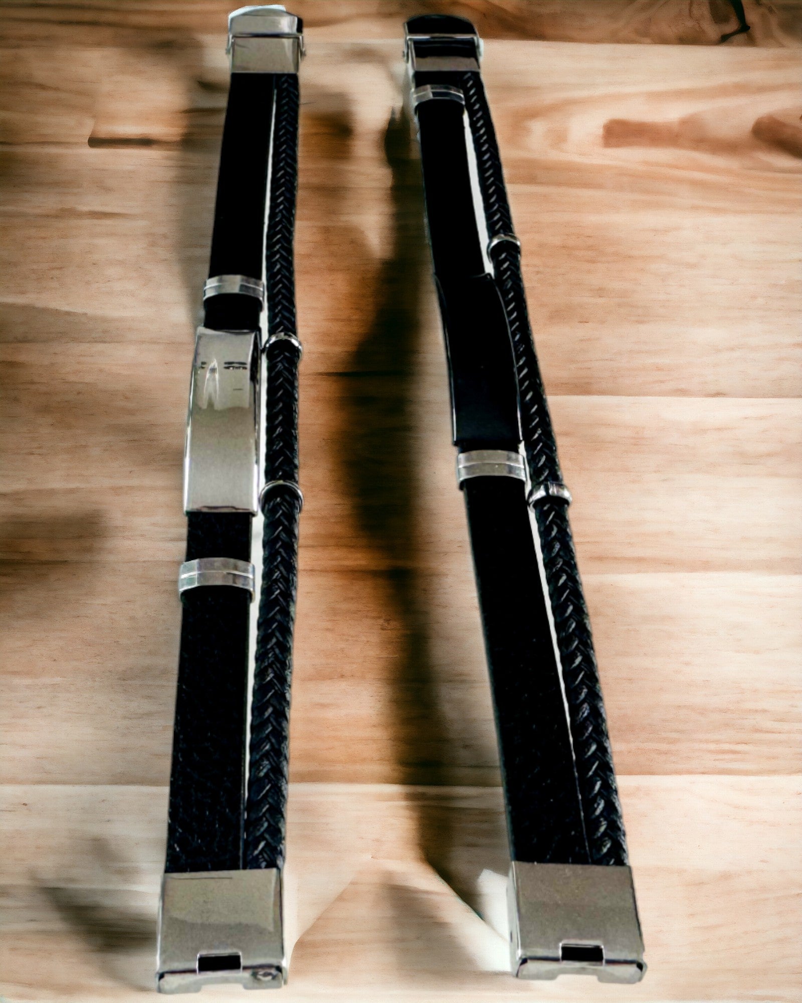 Herenarmband van PU-leer en roestvrij staal met graveermogelijkheid – Verkrijgbaar in twee kleuropties