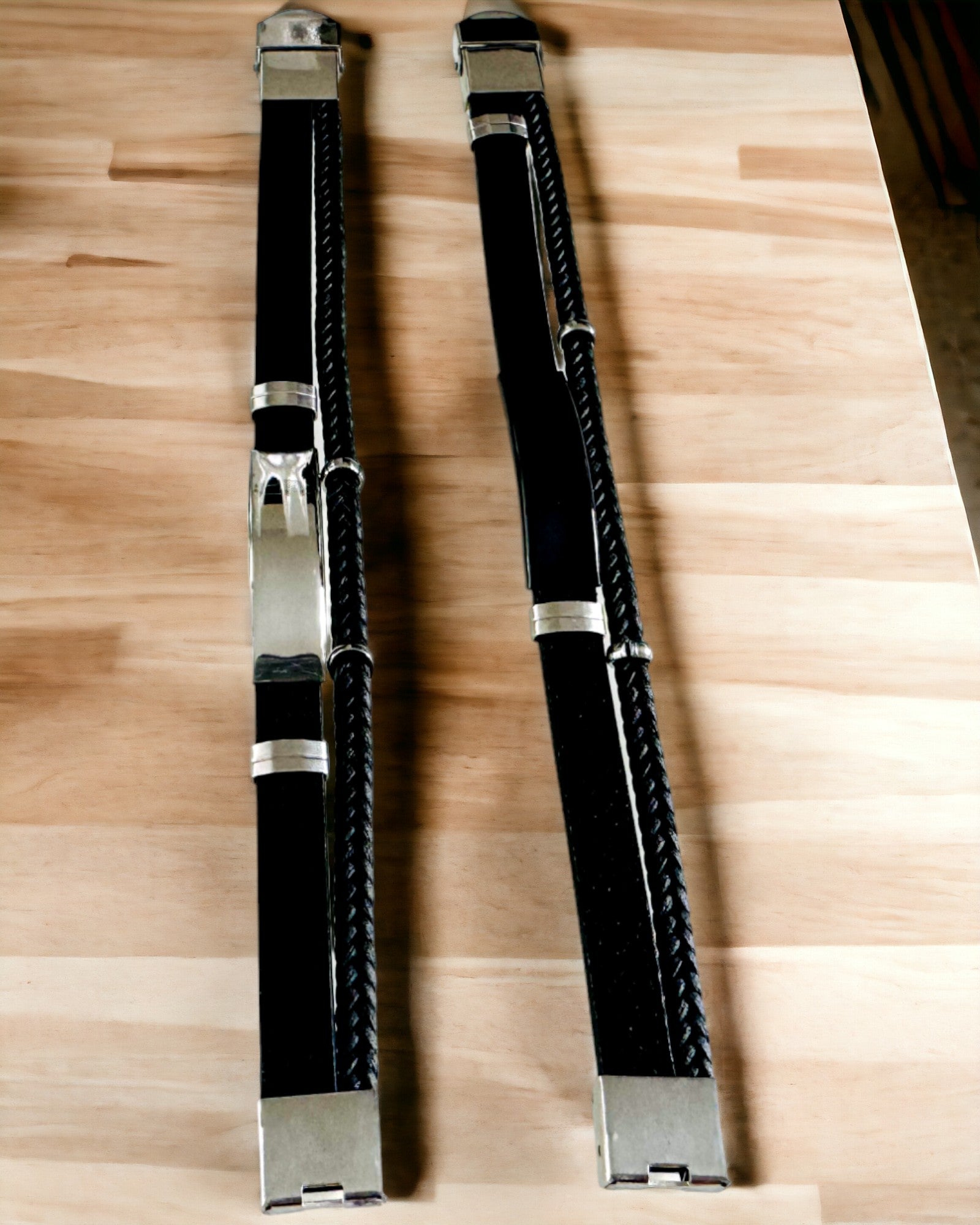 Herenarmband van PU-leer en roestvrij staal met graveermogelijkheid – Verkrijgbaar in twee kleuropties