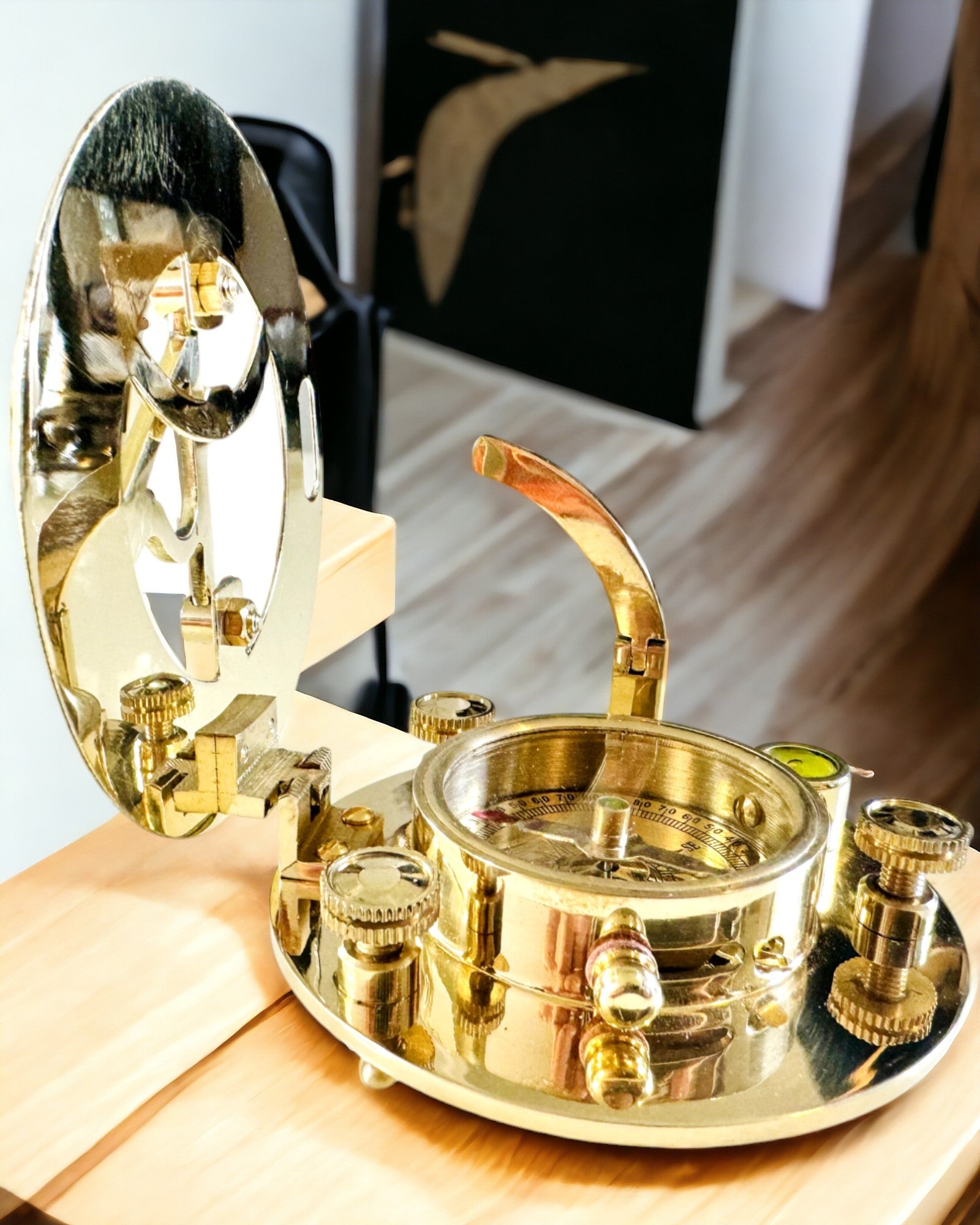 Navigatiekompas met Sextant en Personaliseringsmogelijkheid - Maritiem XL