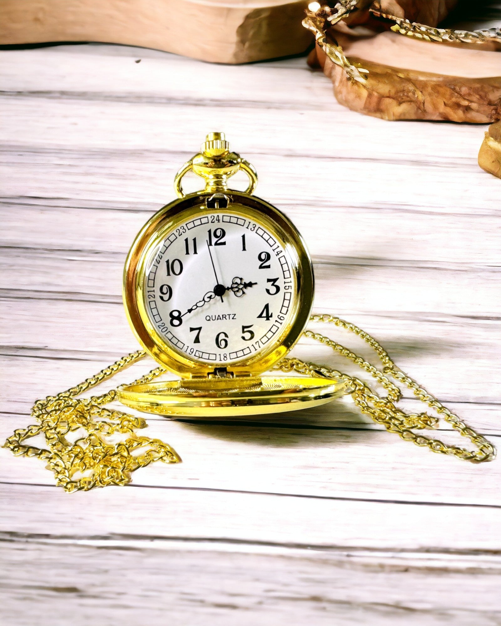 Gouden Vintage Zakhorloge met Graveermogelijkheid