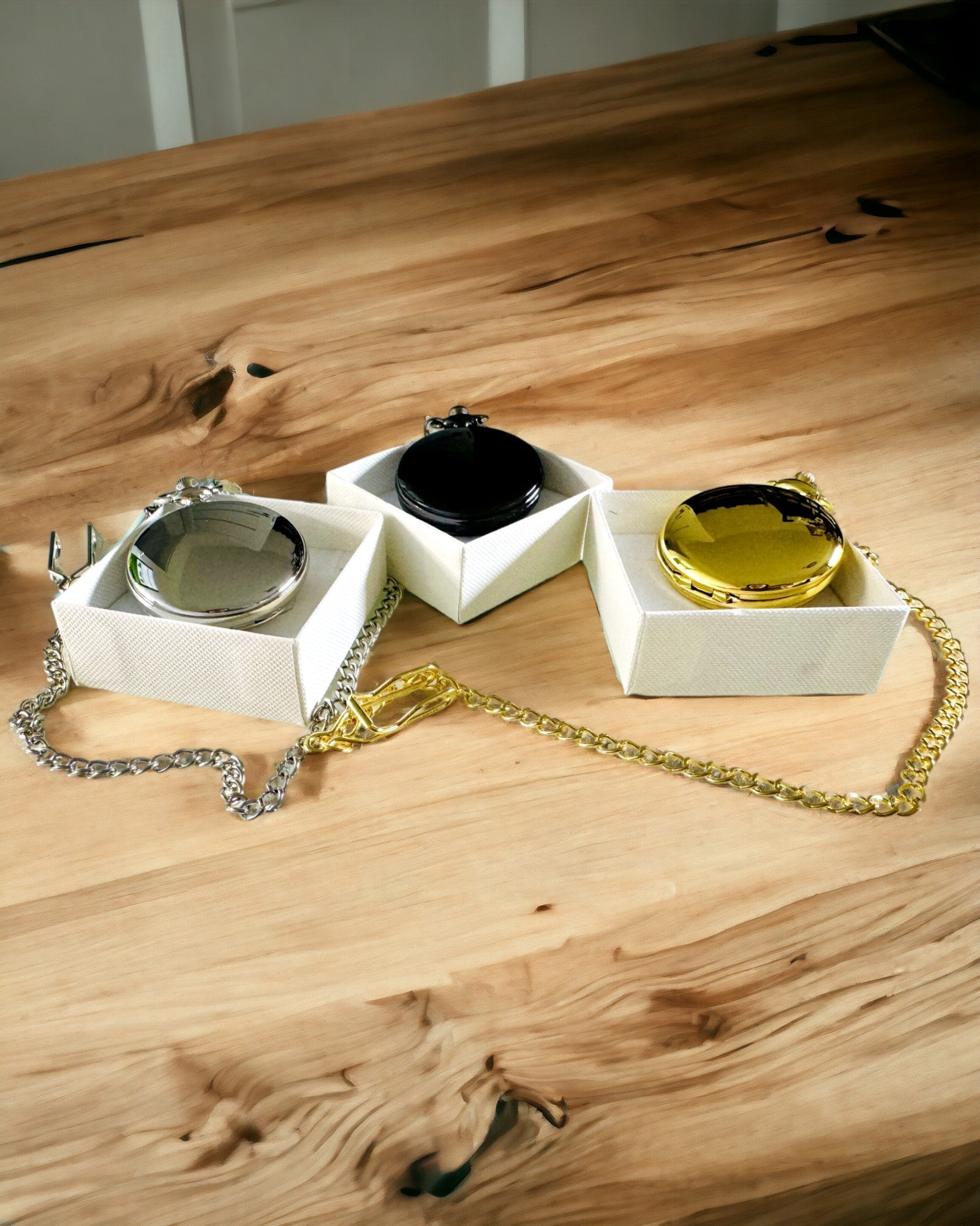 Zwarte zakhorloge "Elegancja Czasu" met personalisatieoptie