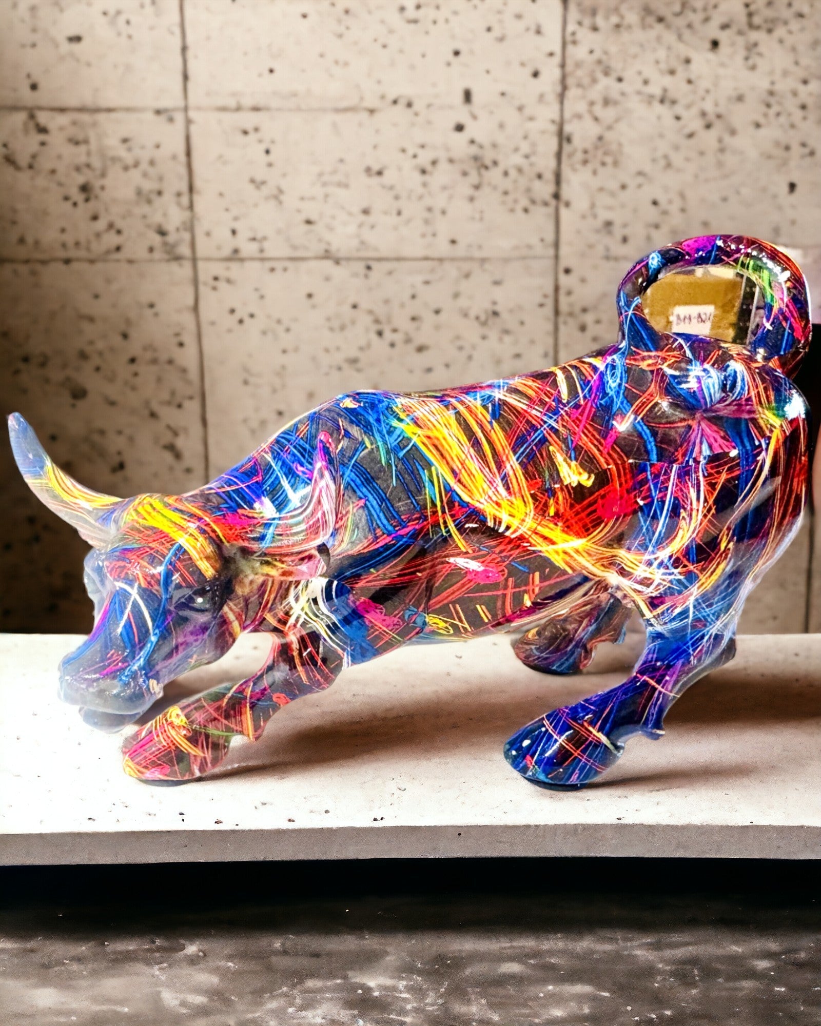 Decoratief Beeld "BullArt" – Unieke Kunst met Graveeroptie - 4 Kleuropties, voor een Gepersonaliseerd Cadeau