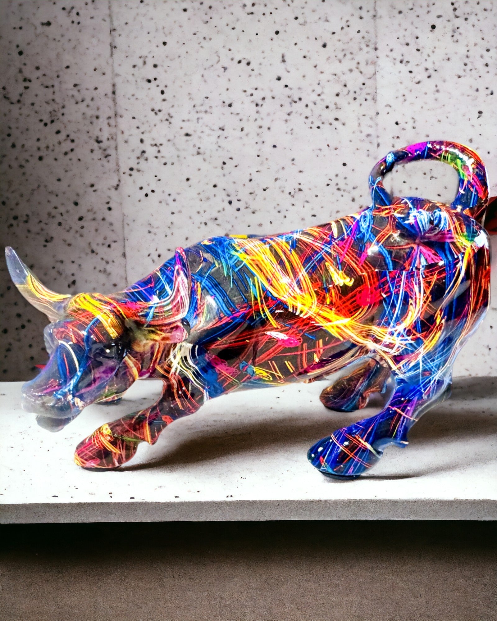 Decoratief Beeld "BullArt" – Unieke Kunst met Graveeroptie - 4 Kleuropties, voor een Gepersonaliseerd Cadeau