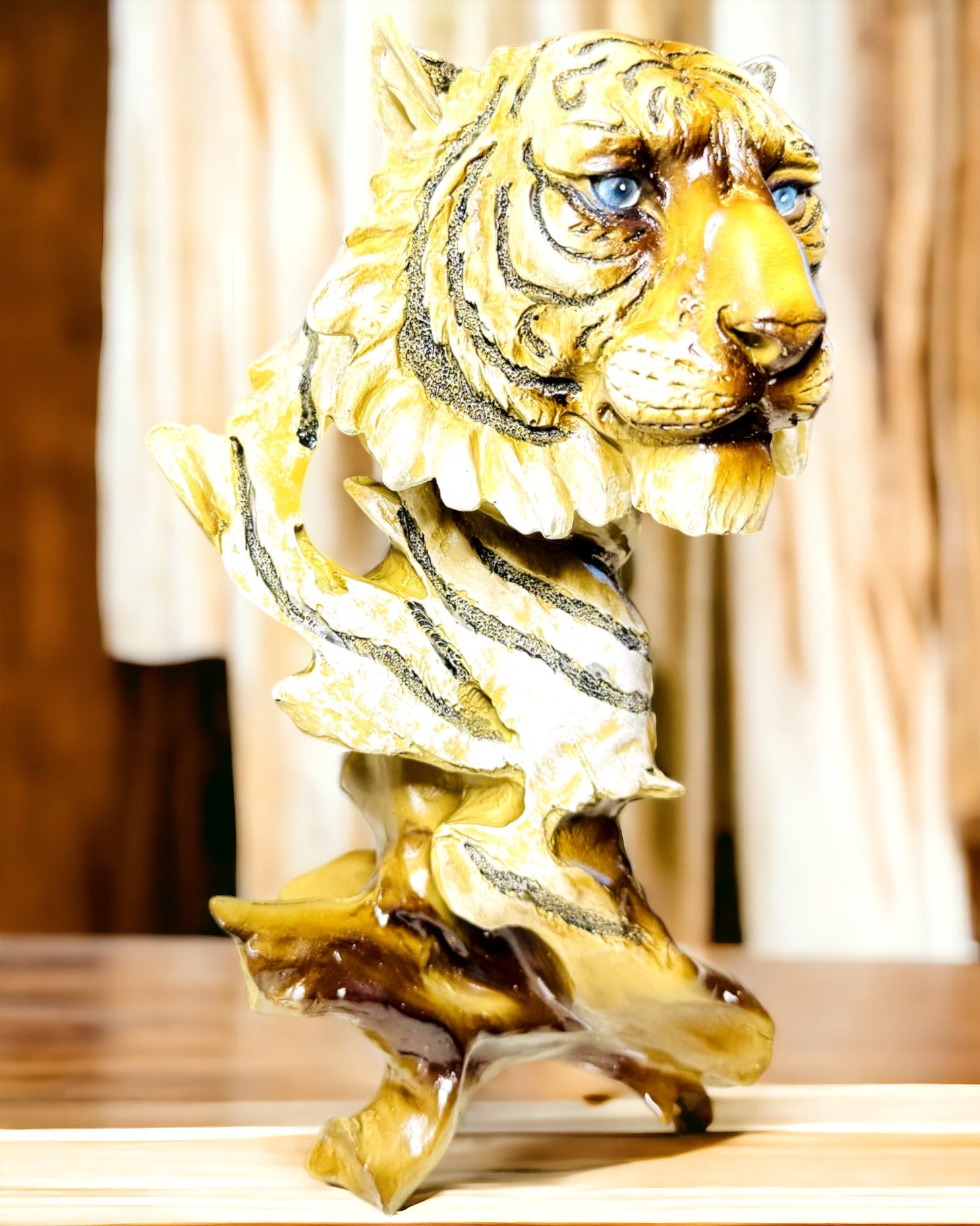Statuet "Tijger Koning van de Jungle" met Graveeroptie, beeldje 29 cm hoog, decoratie als cadeau