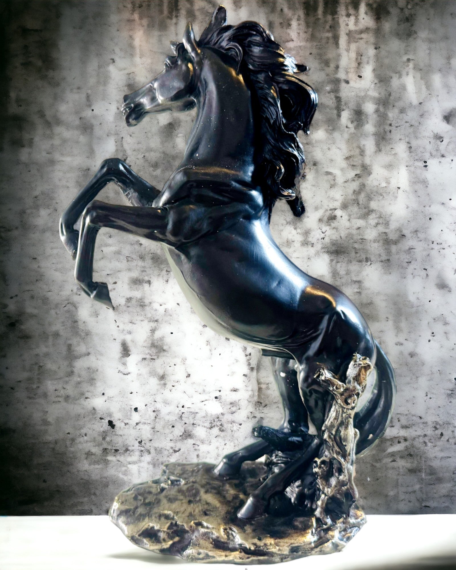 Czarna Perła - Paardensculptuur Elegantie in Beweging - Graveren Mogelijk